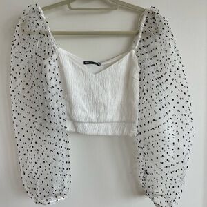 White Sheer Long Sleeve Top